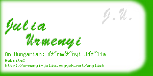 julia urmenyi business card